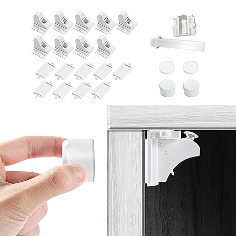 Vmaisi Baby Proofing Magnetic Cabinet Locks (9 Locks and 2 Keys)